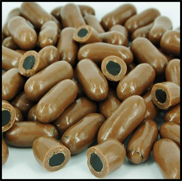 Milk Chocolate Licorice Bullets - 100g from Berry Bon Bon theberrybonbon.com.au