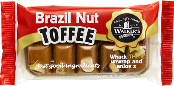 Walkers Toffee Blocks  - Brazil Nut - 100g from Berry Bon Bon theberrybonbon.com.au