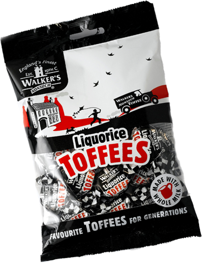 Walkers Toffees Bags - Liquorice - 150g from Berry Bon Bon theberrybonbon.com.au
